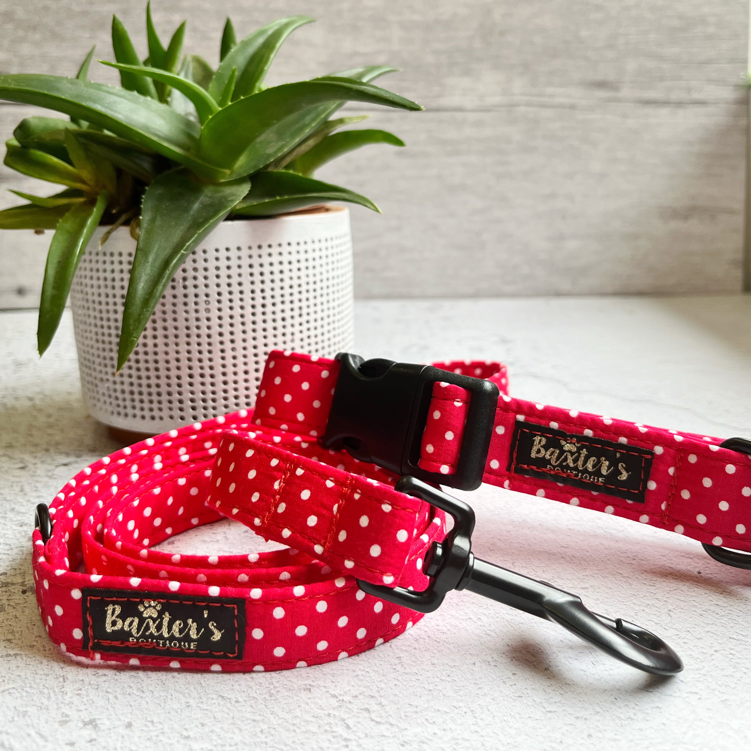 Baxters Boutique | Red Polka Dot Dog Collar