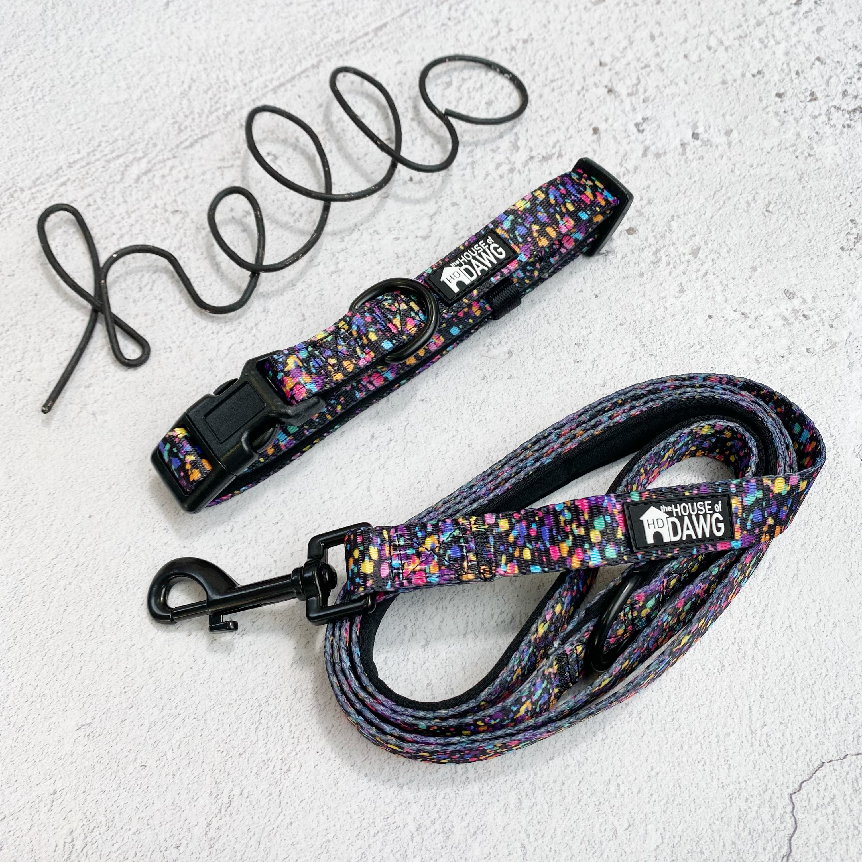 neon collar and lead set