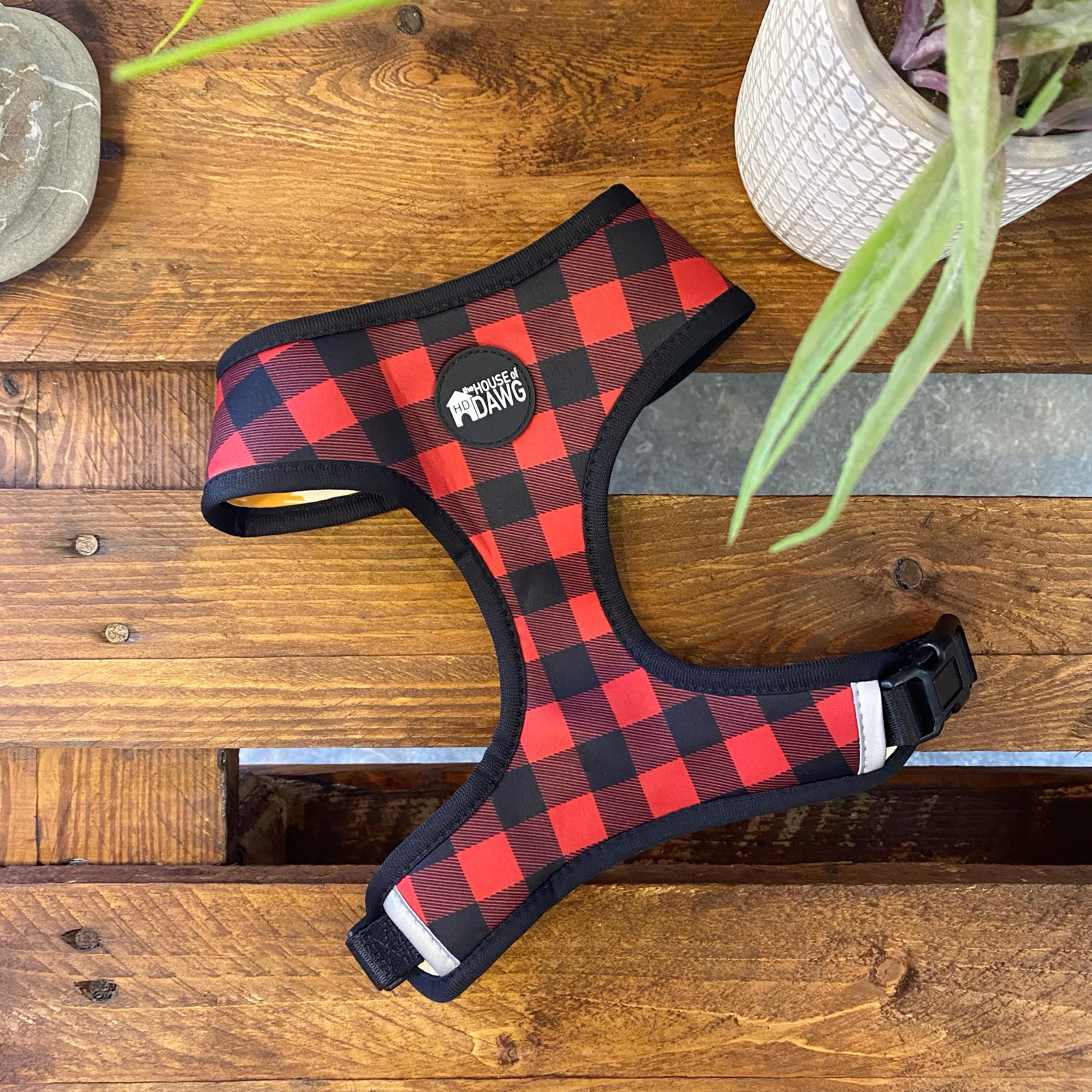 Red Plaid Reversible Harness